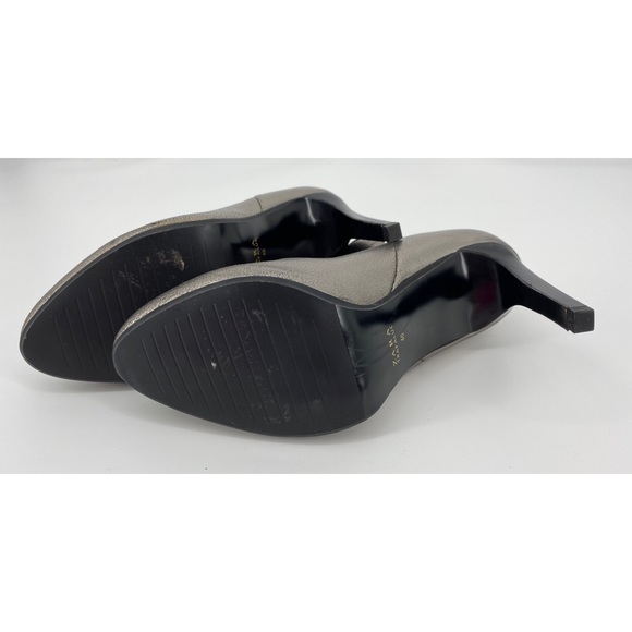 Zara Trafaluc Metallic Gray Thin Heel Ankle Boots - Picture 7 of 7